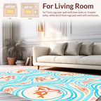 Playful Mermaid Ocean Waves Pattern Rug