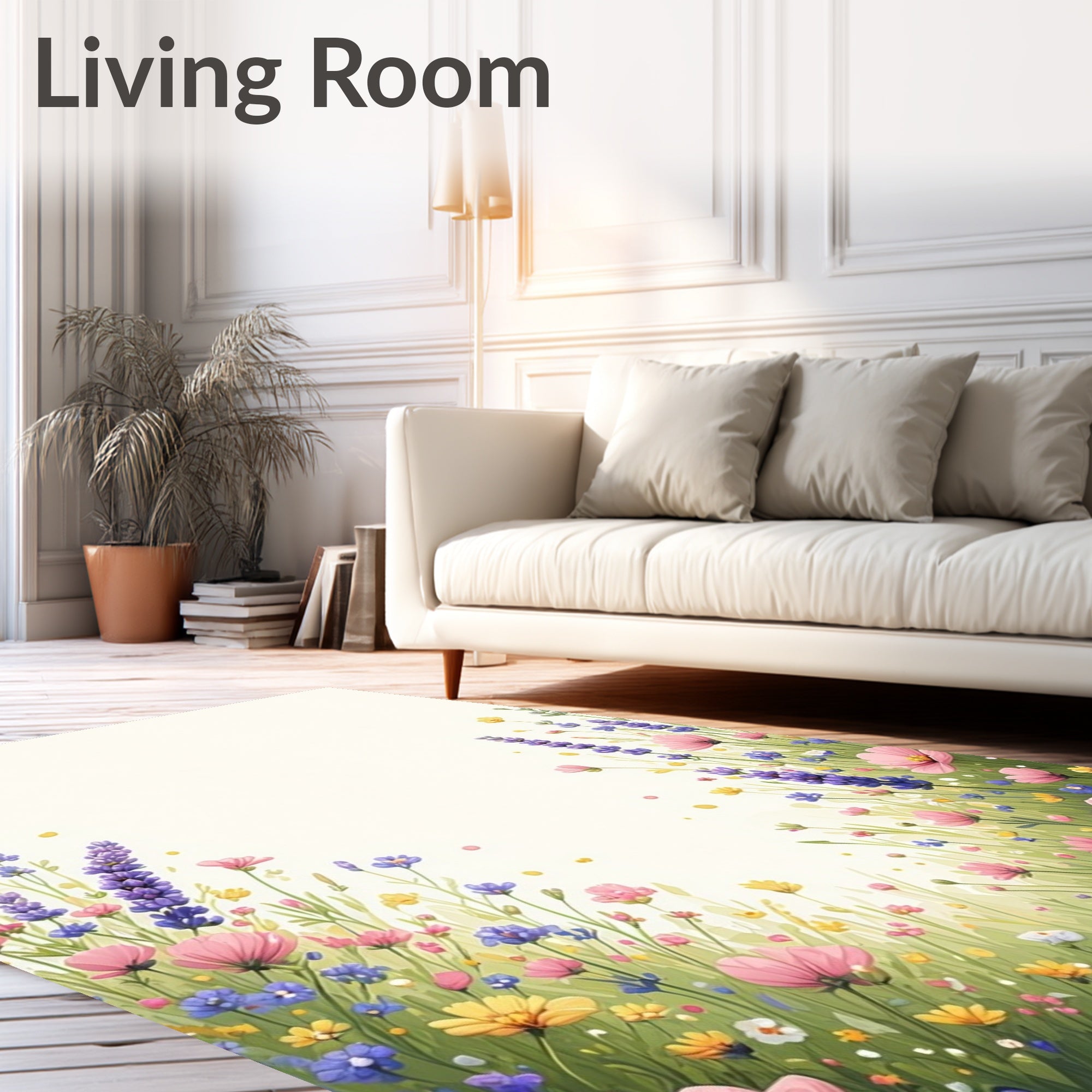 Field Of Wildflowers Pattern Runner Rug