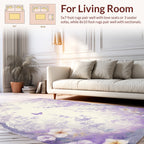 Enchanted Forest Lavender Butterflies Floral Design Rug
