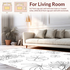 Line Art Floral Pattern Rug