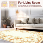 Vintage Floral Swirls Border Design Rug