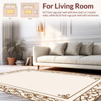 Ornate Floral Vine Border Design Rug