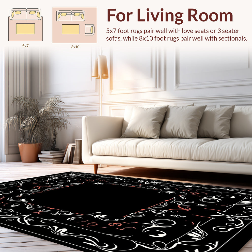 Elegant Ornate Floral Pattern Rug
