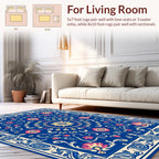 Royal Blue Floral Medallion Rug