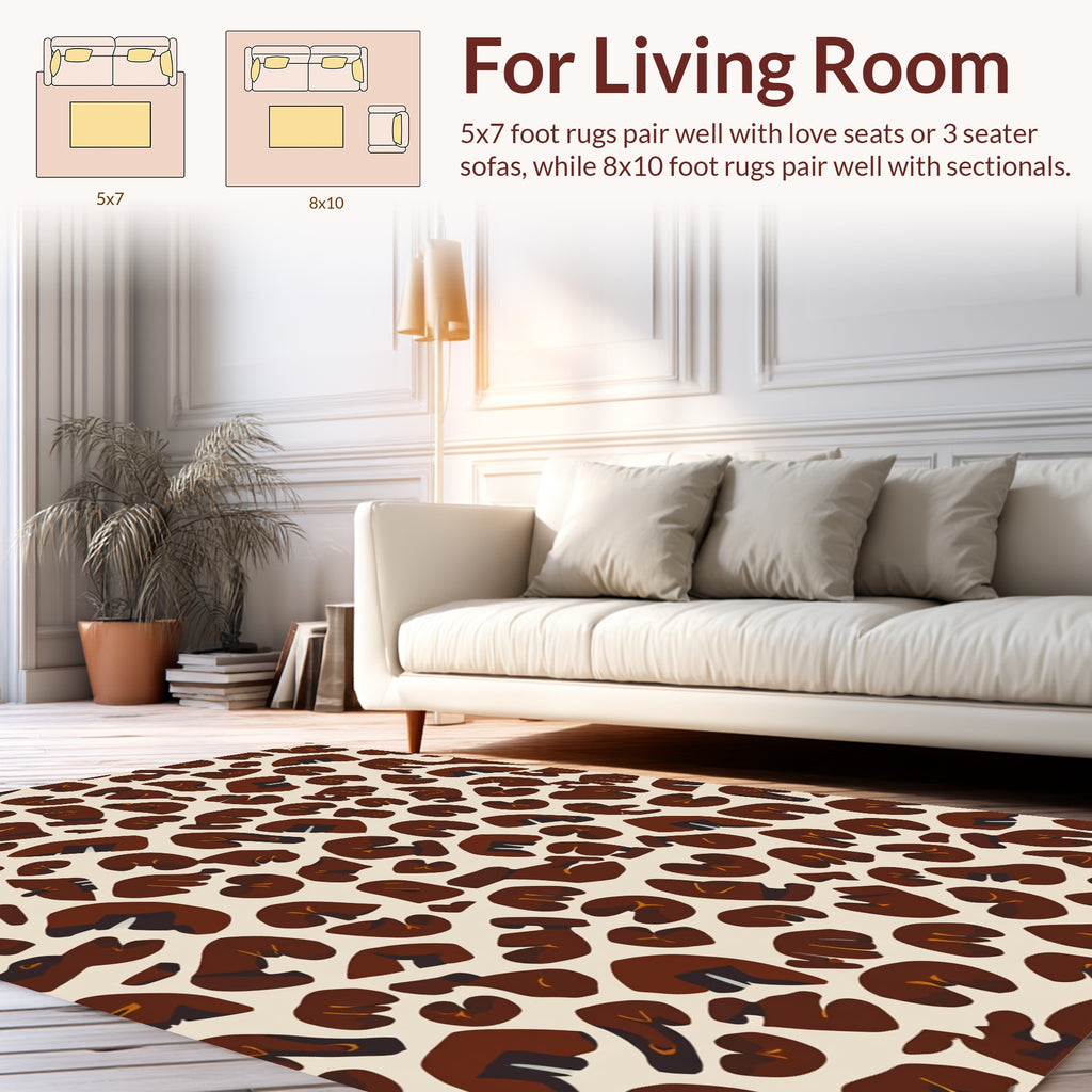 Bold Abstract Leopard Print Pattern Rug