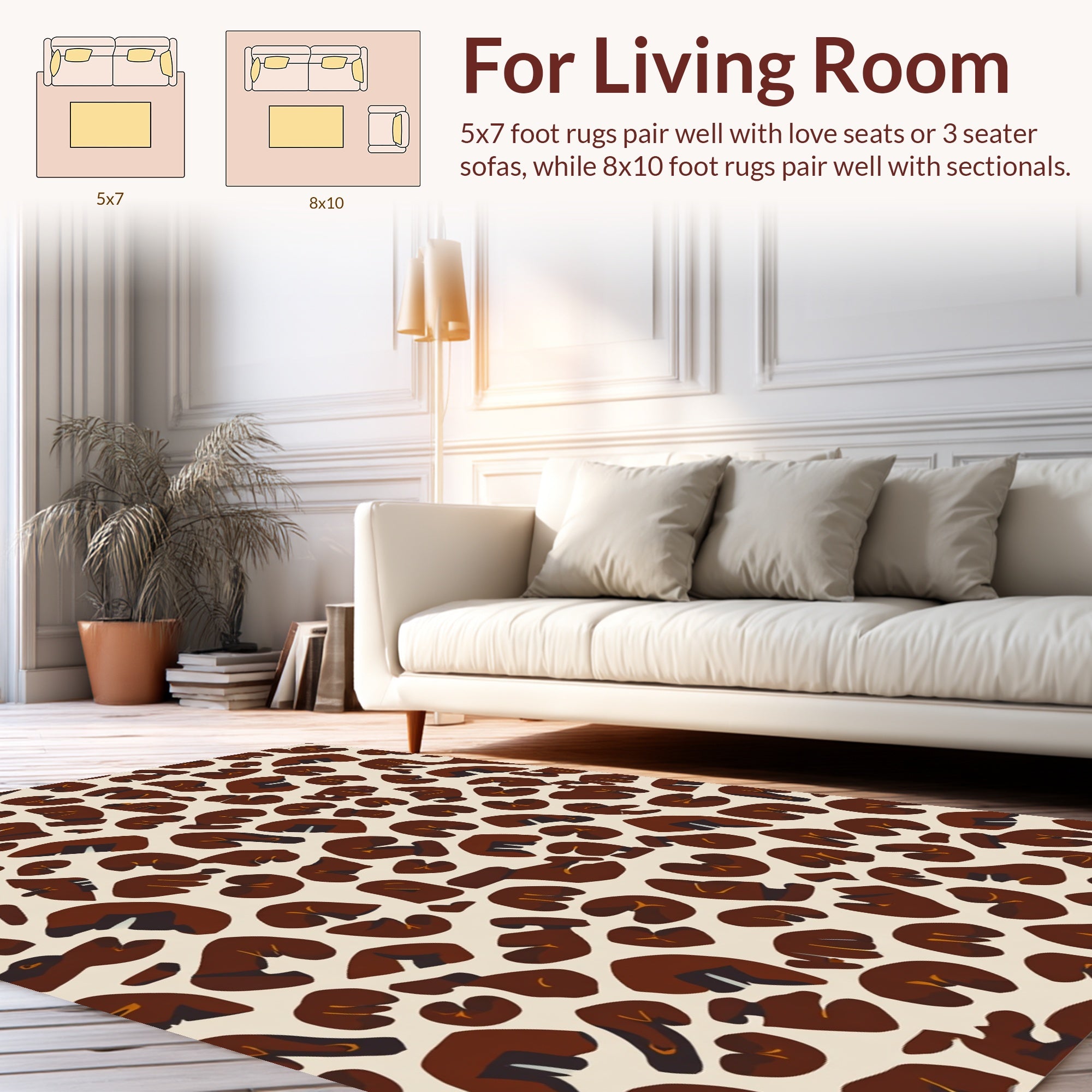 Bold Abstract Leopard Print Pattern Rug