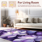 Luminous Purple Lotus Floral Design Rug