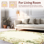 Soft White Rose Vine Pattern Rug