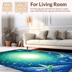 Dreamy Starry Night Hummingbirds Rug