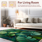 Lush Tropical Leaf Geometric Design Rug