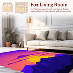 Vibrant Sunset Mountain Landscape Design Rug