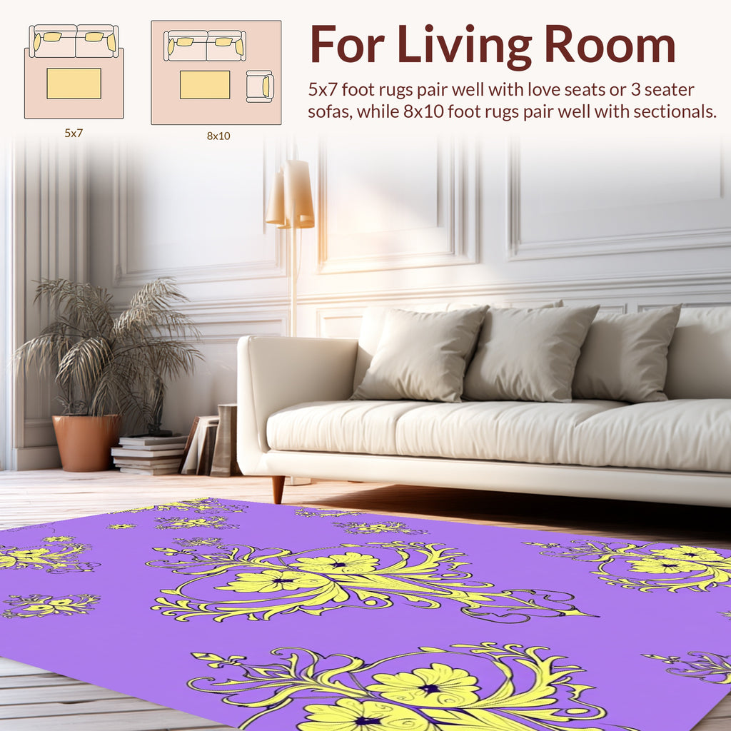 Ornate Floral Damask Style Rug