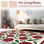 Crimson Floral Pattern Rug