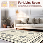Ornate Floral Emblem Pattern Rug