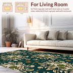 Emerald Floral Medallion Pattern Rug