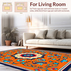 Vibrant Floral Mandala Pattern Rug