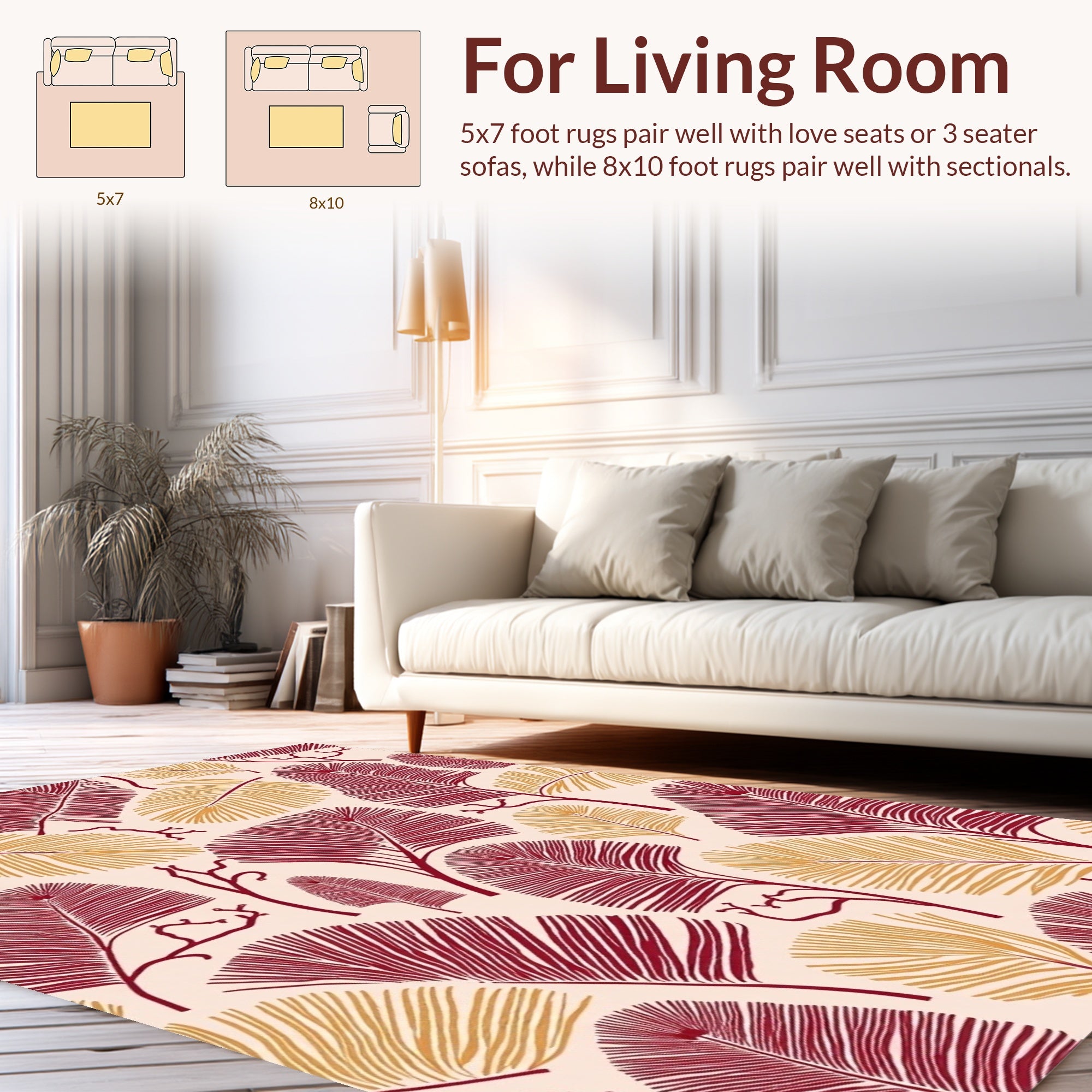 Leafy Swirls Pattern Design Rug