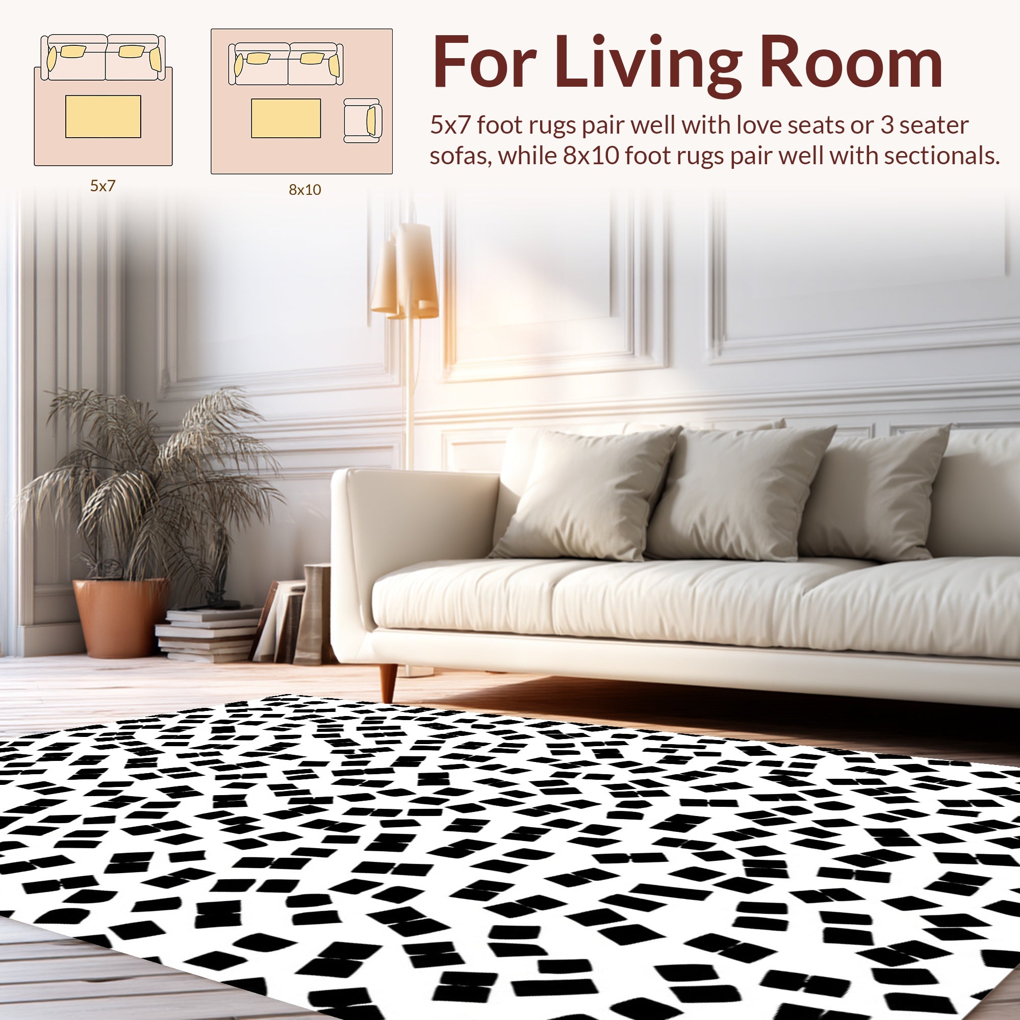 Scattered Square Pattern Design Rug