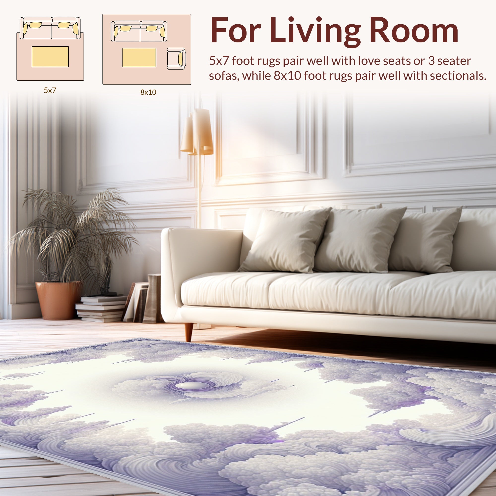 Whimsical Cloud Pearl Dreamscape Rug