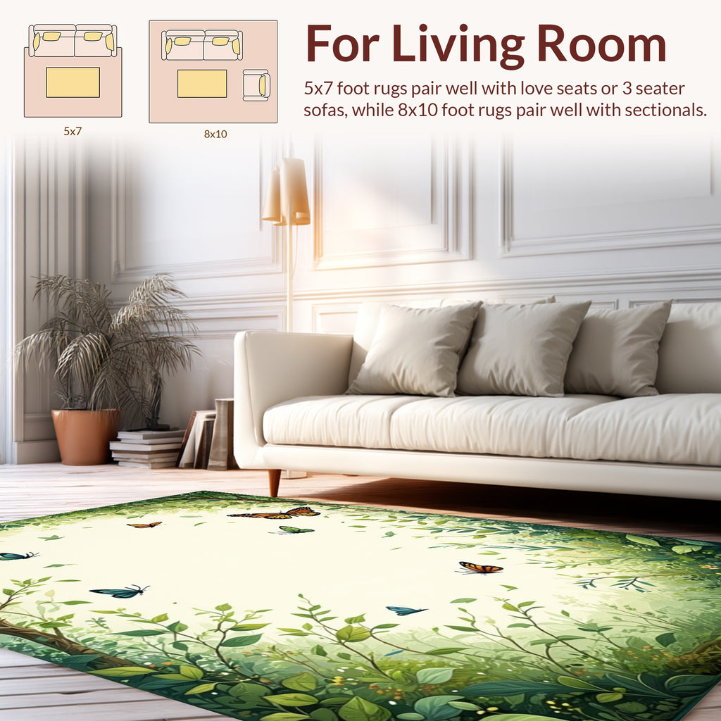 Enchanted Forest Butterfly Meadow Rug