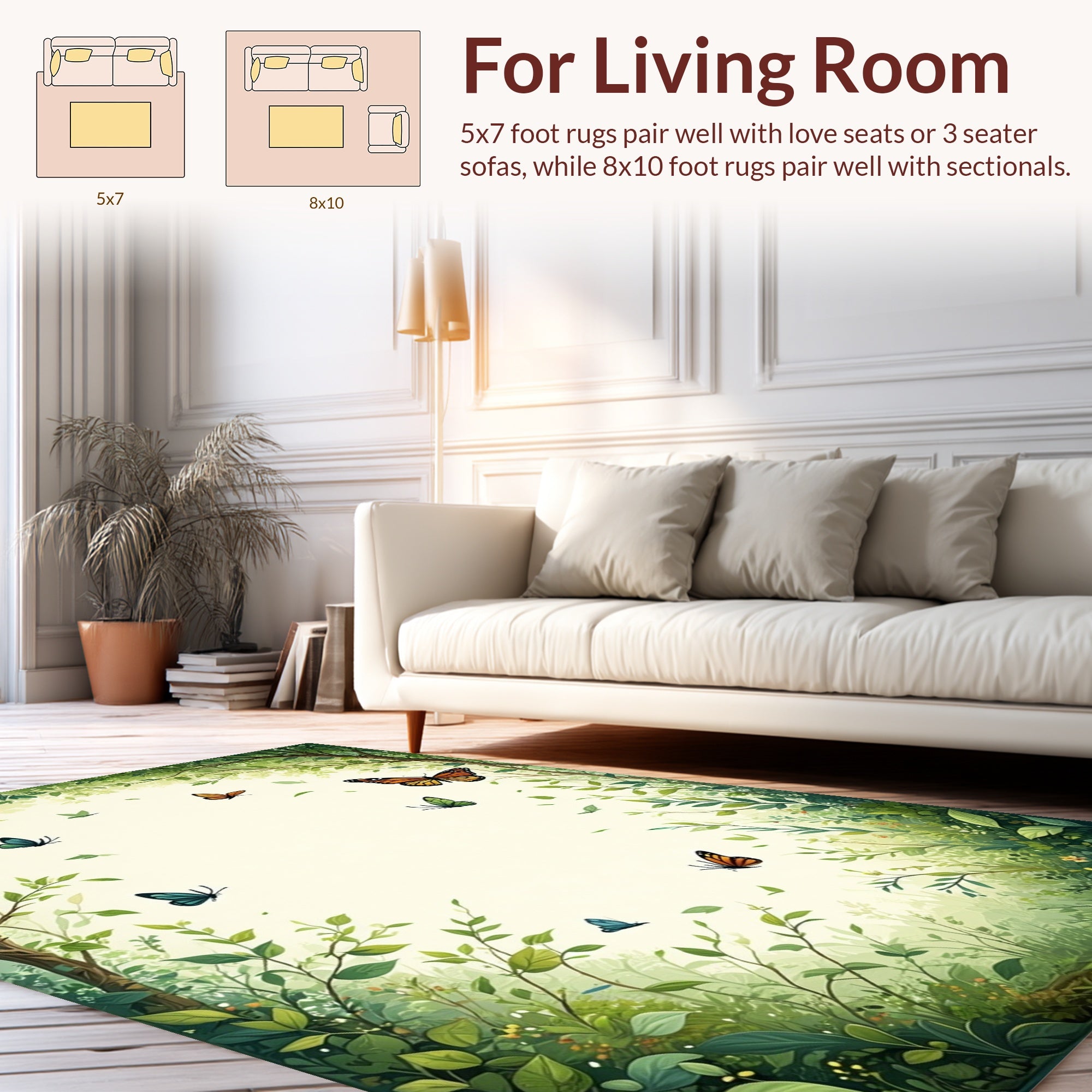 Enchanted Forest Butterfly Meadow Rug