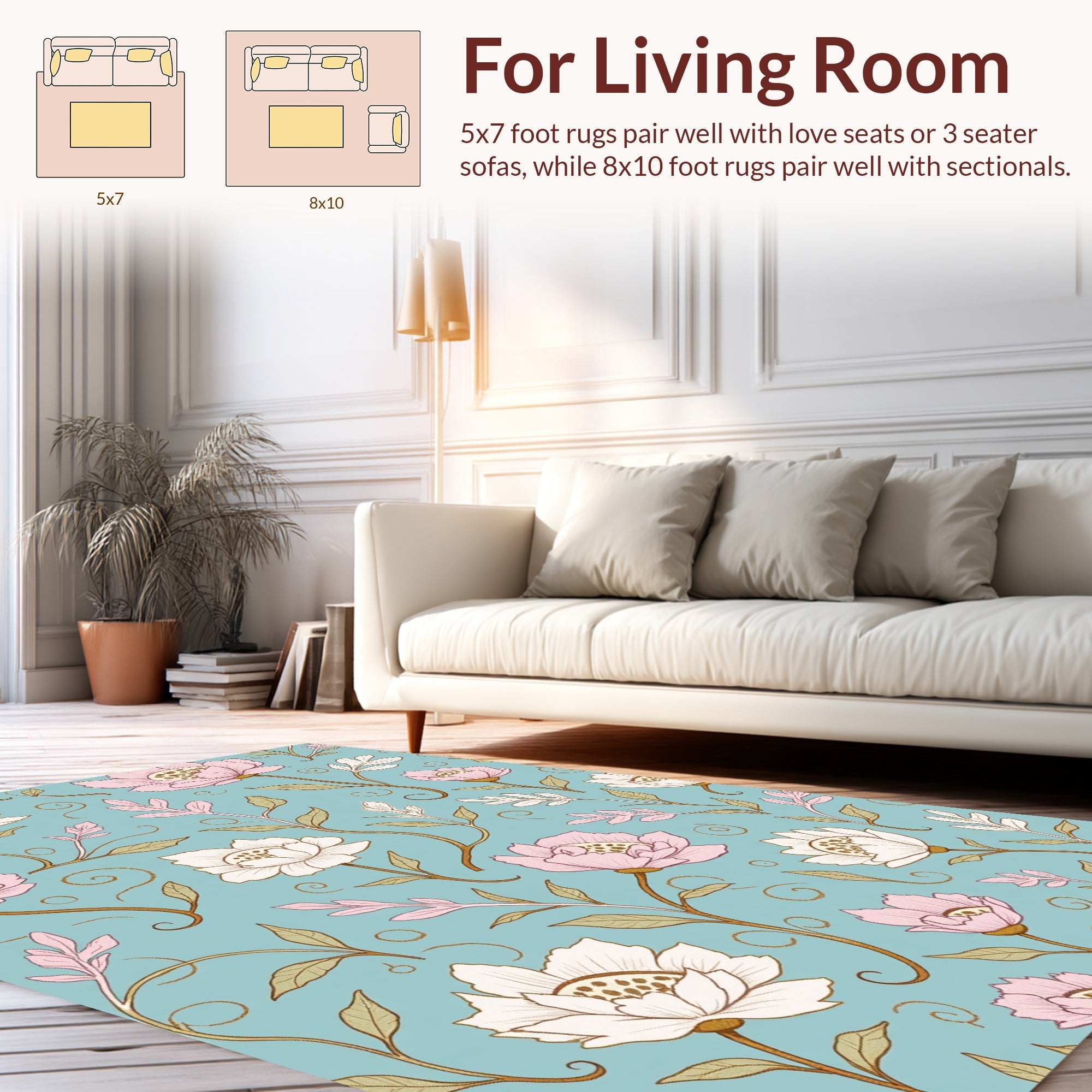 Vintage Floral Swirl Pattern Rug
