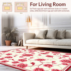 Classic Pink Floral Vine Pattern Rug