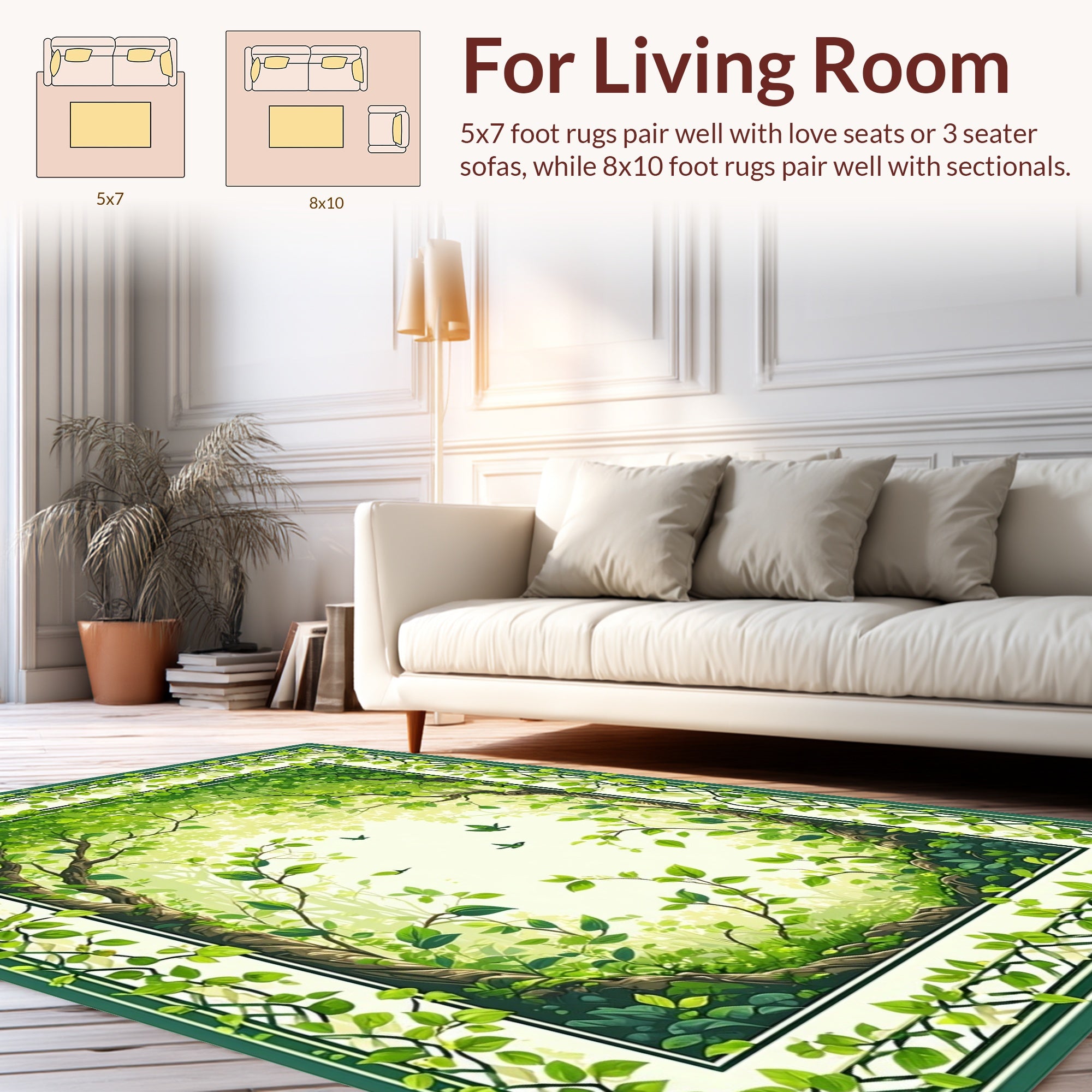 Enchanting Canopy Woodland Pattern Rug