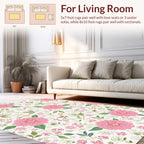 Pink Floral Garden Pattern Rug