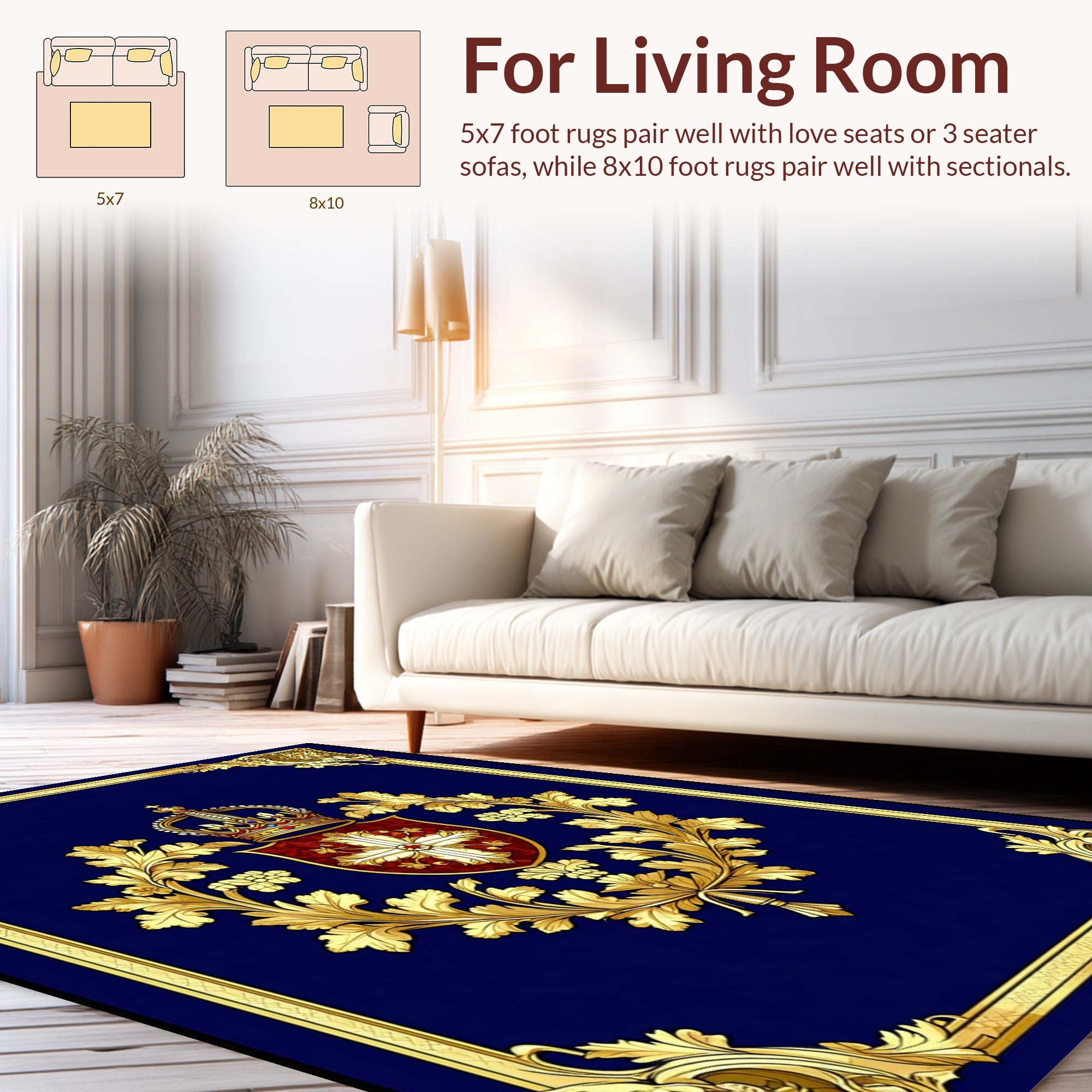 Royal Crest Scrollwork Decorative Rug