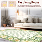 Floral Vine Grid Pattern Rug