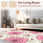 Enchanting Pink Floral Garden Pattern Rug
