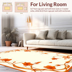 Ornate Orange Floral Vines Rug