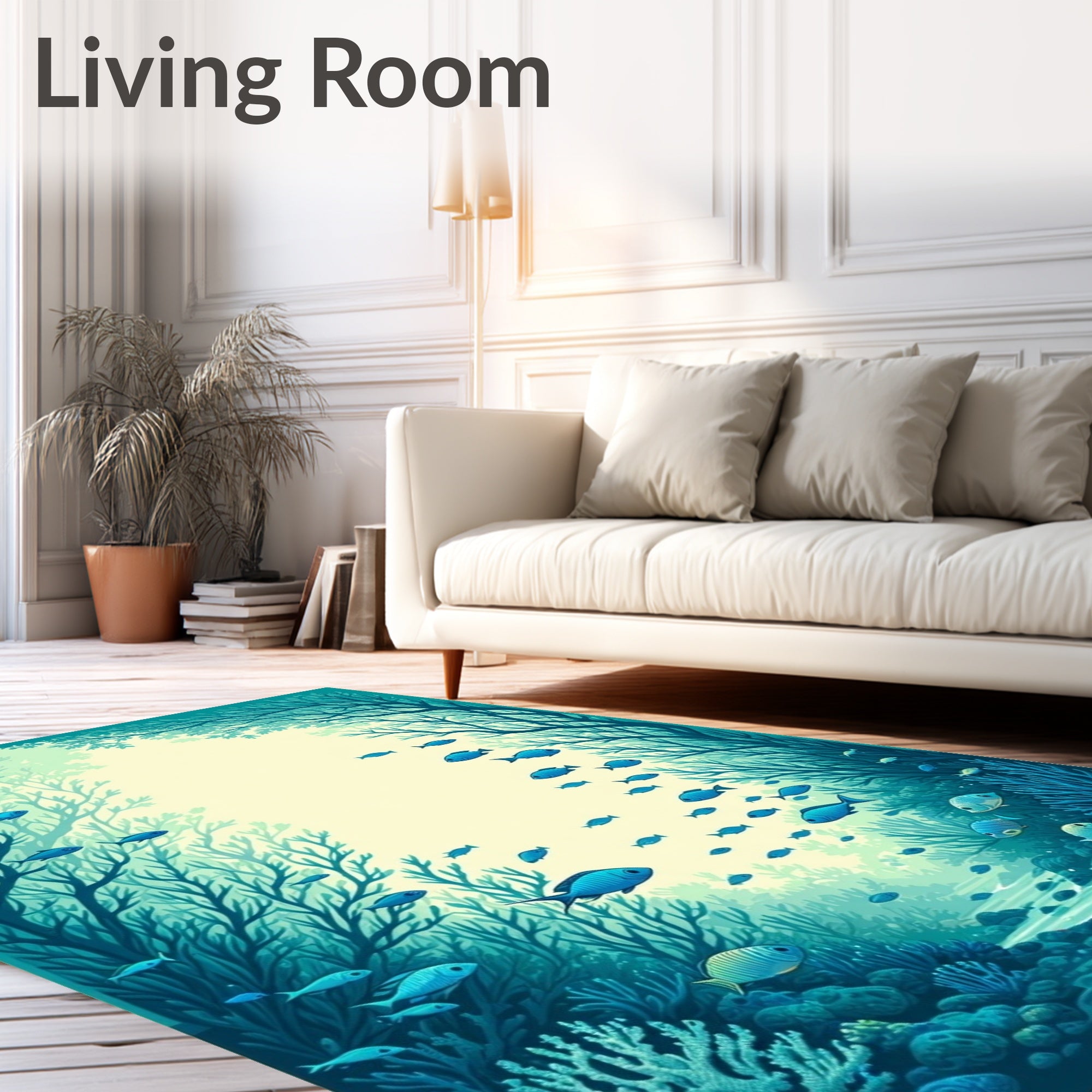 Ocean Coral Reef Fish Pattern Rug
