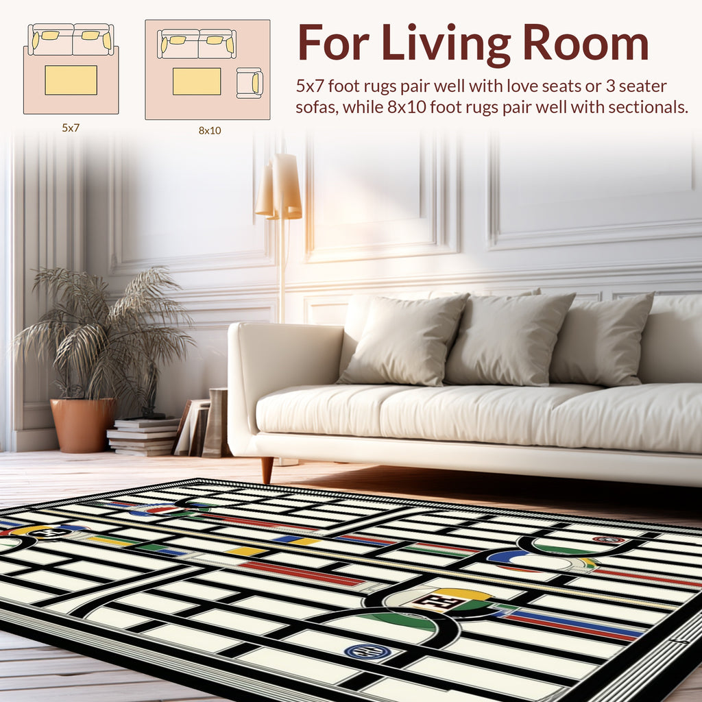 Bold Geometric Art Deco Pattern Rug