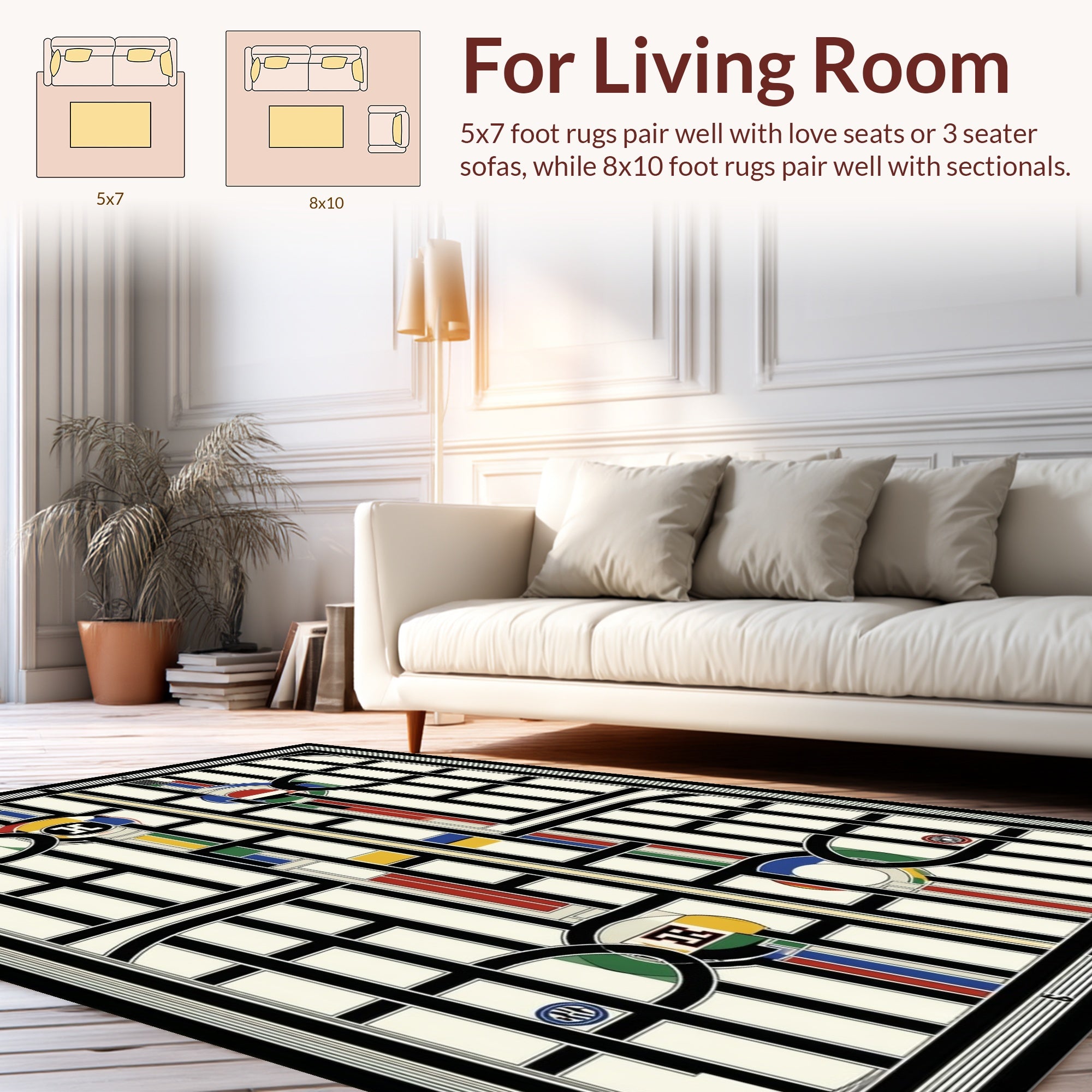 Bold Geometric Art Deco Pattern Rug