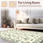 Green Floral Vine Symmetry Pattern Rug