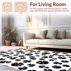 Whimsical Black 2 Purple Floral Design Rug