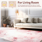 Blush Pink Watercolor Floral Vines Rug