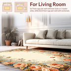 Vintage Rose Garden Floral Design Rug