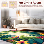 Tropical Floral Botanical Pattern Rug