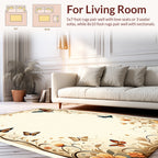 Nature Print Butterfly Floral Design Rug
