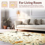 Floral Monarch Butterfly Garden Pattern Rug