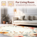 Soft Botanical Branch Floral Design Rug