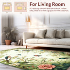 Whimsical Birds Blooming Branches Design Rug