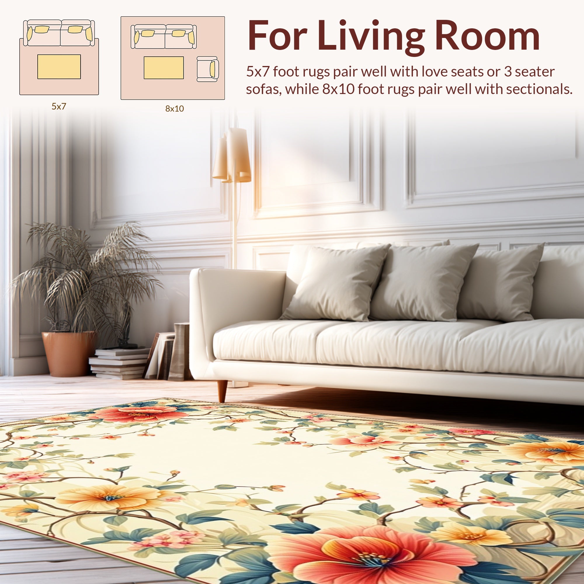 Vibrant Floral Vines Artistry Rug