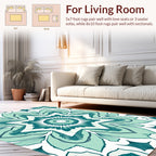 Teal Floral Starburst Intricate Design Rug