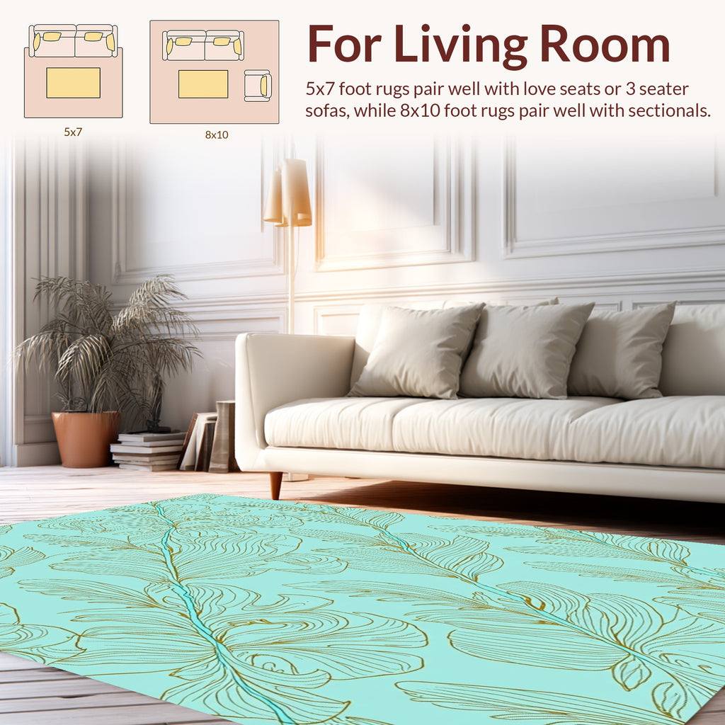 Leafy Branch Thin Line Aura Design Rug