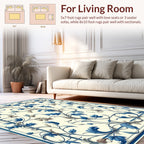 Classic Blue floral Vine Pattern Rug