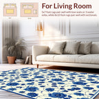 Blue Floral Vine Pattern Rug